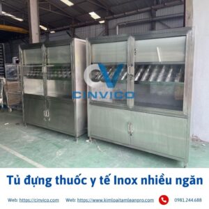 Tủ đựng thuốc y tế Inox nhiều ngăn