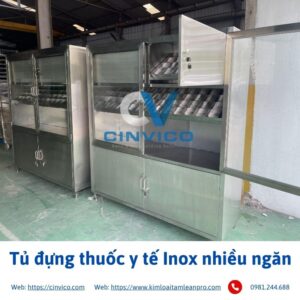 Tủ đựng thuốc y tế Inox nhiều ngăn