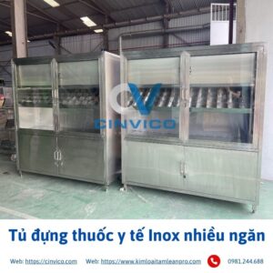 Tủ đựng thuốc y tế Inox nhiều ngăn