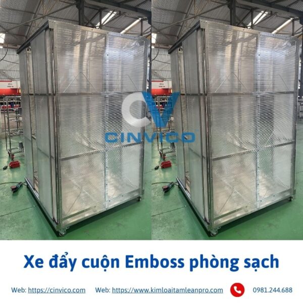 Xe đẩy cuộn Emboss phòng sạch