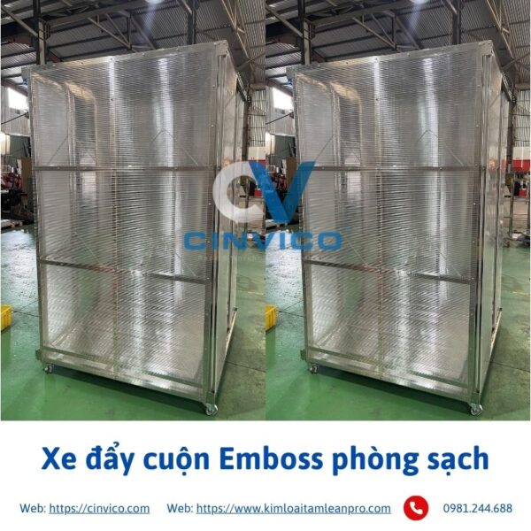 Xe đẩy cuộn Emboss phòng sạch