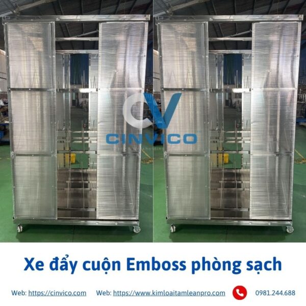 Xe đẩy cuộn Emboss phòng sạch