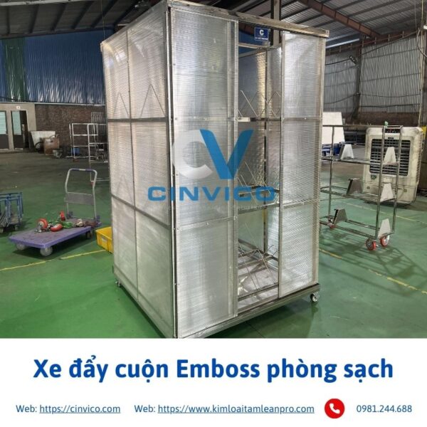 Xe đẩy cuộn Emboss phòng sạch