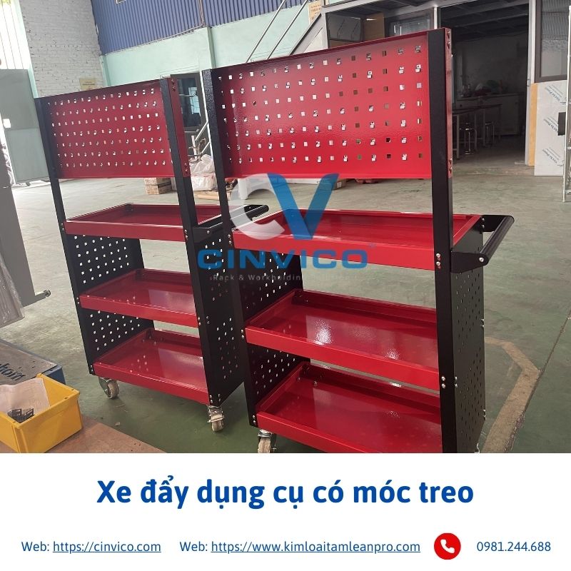 Xe đẩy dụng cụ có móc treo