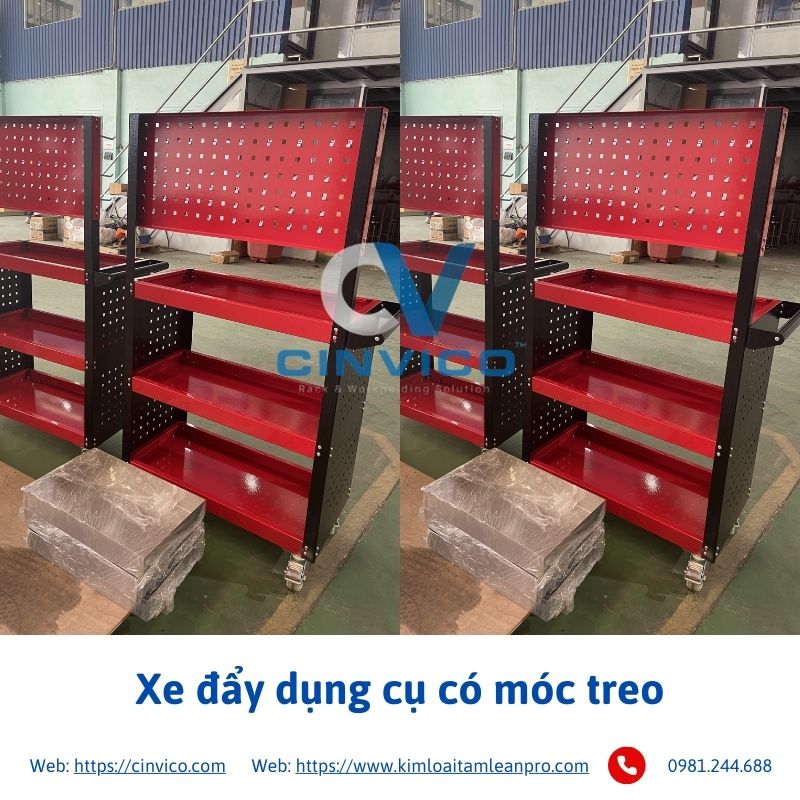 Xe đẩy dụng cụ có móc treo