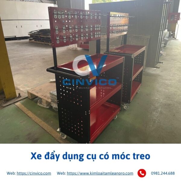 Xe đẩy dụng cụ có móc treo