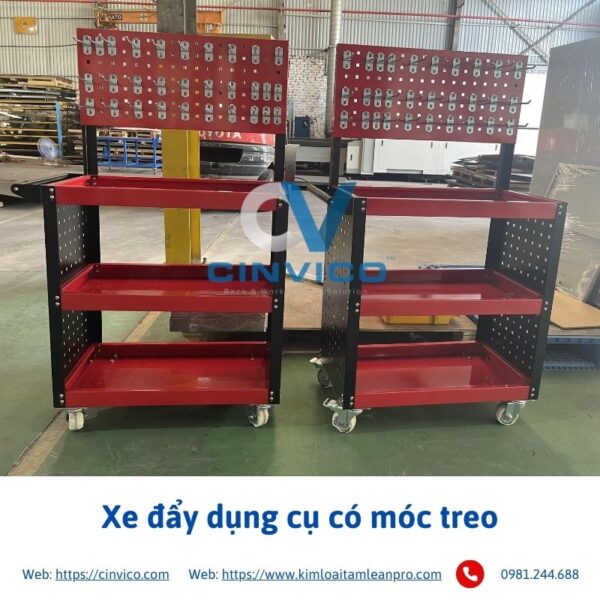 Xe đẩy dụng cụ có móc treo