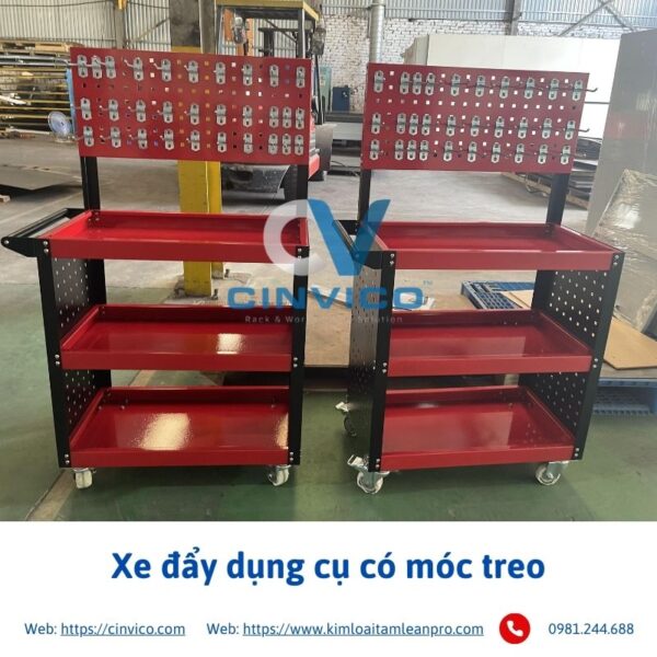 Xe đẩy dụng cụ có móc treo