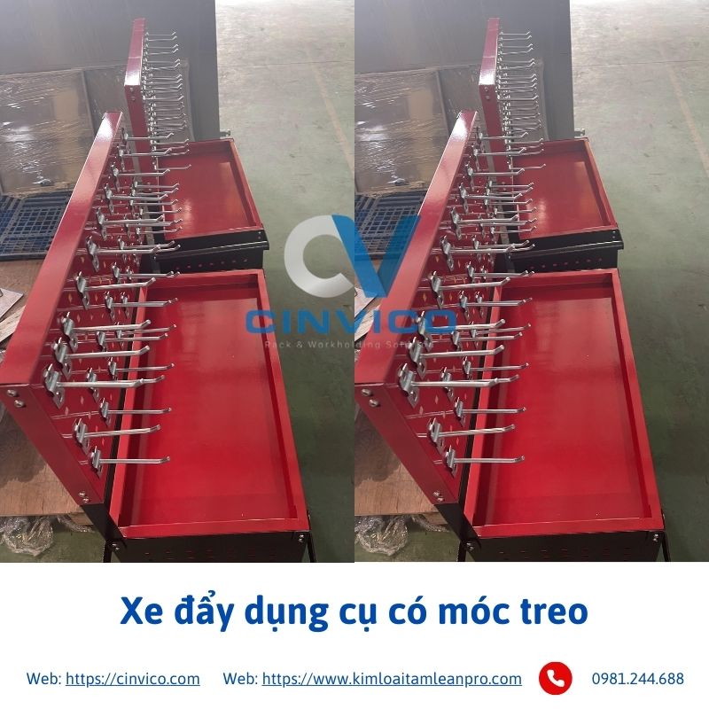 Xe đẩy dụng cụ có móc treo