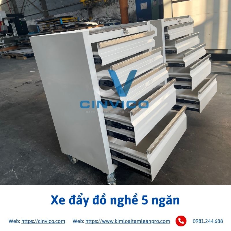 Xe đẩy đồ nghề 5 ngăn