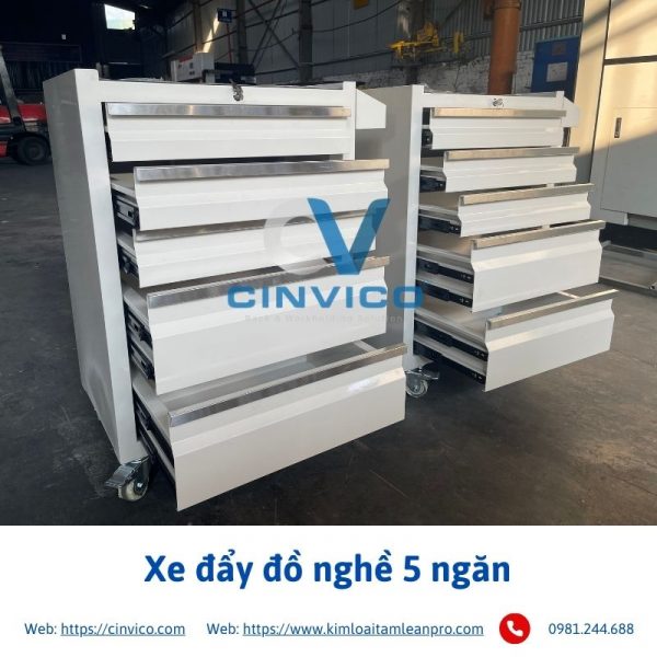 Xe đẩy đồ nghề 5 ngăn