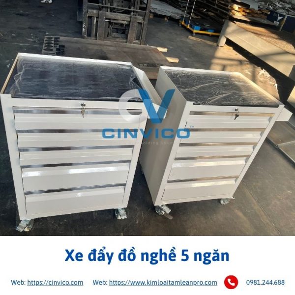 Xe đẩy đồ nghề 5 ngăn