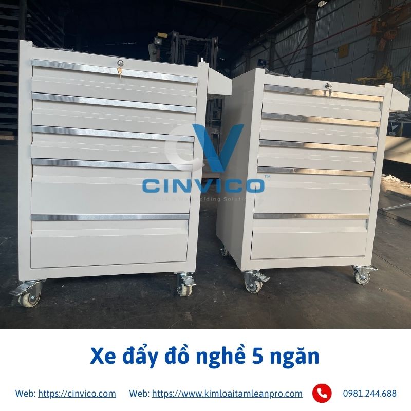 Xe đẩy đồ nghề 5 ngăn