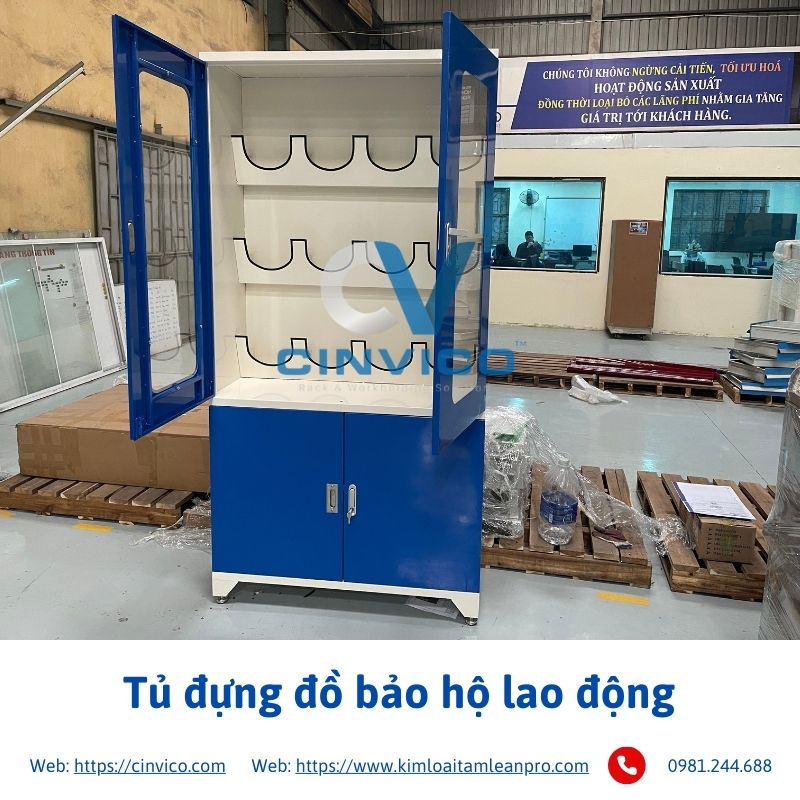 Hình ảnh thực tế tủ đựng đồ bảo hộ Cinvico 