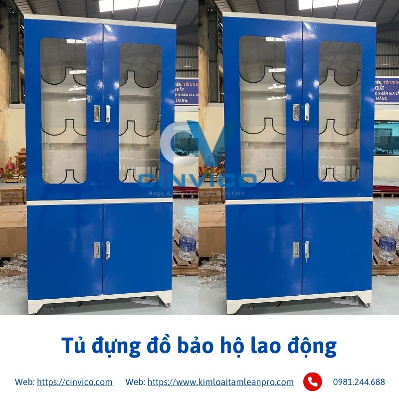 Hình ảnh thực tế tủ đựng đồ bảo hộ Cinvico 