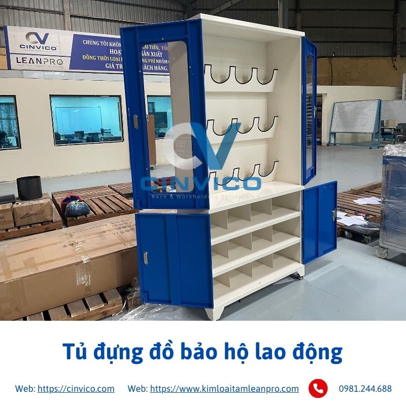 Hình ảnh thực tế tủ đựng đồ bảo hộ Cinvico 