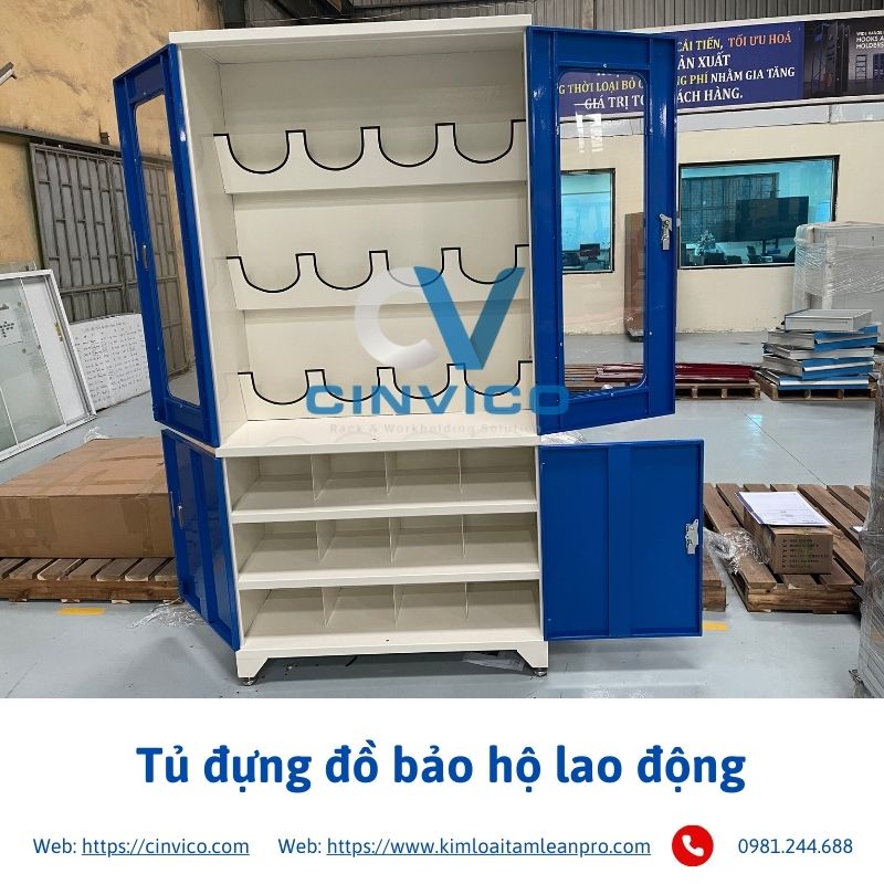 Hình ảnh thực tế tủ đựng đồ bảo hộ Cinvico 