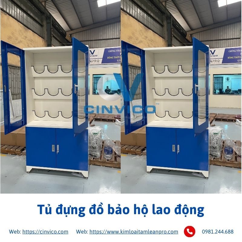 Hình ảnh thực tế tủ đựng đồ bảo hộ Cinvico 