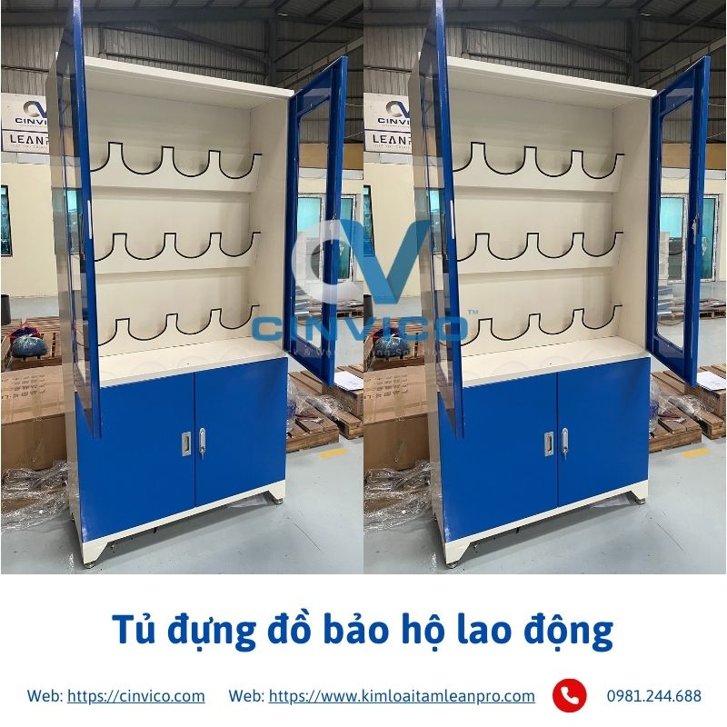 Hình ảnh thực tế tủ đựng đồ bảo hộ Cinvico 