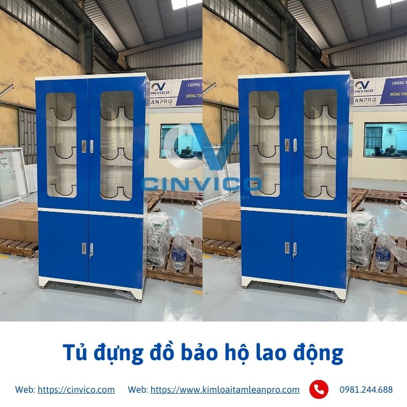 Hình ảnh thực tế tủ đựng đồ bảo hộ Cinvico 