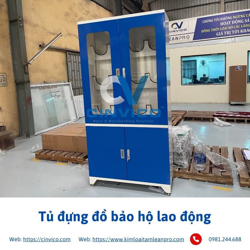 Hình ảnh thực tế tủ đựng đồ bảo hộ Cinvico 