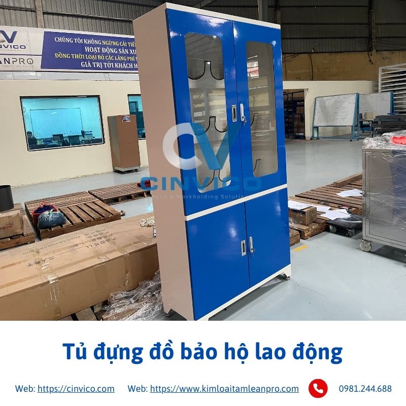 Hình ảnh thực tế tủ đựng đồ bảo hộ Cinvico 