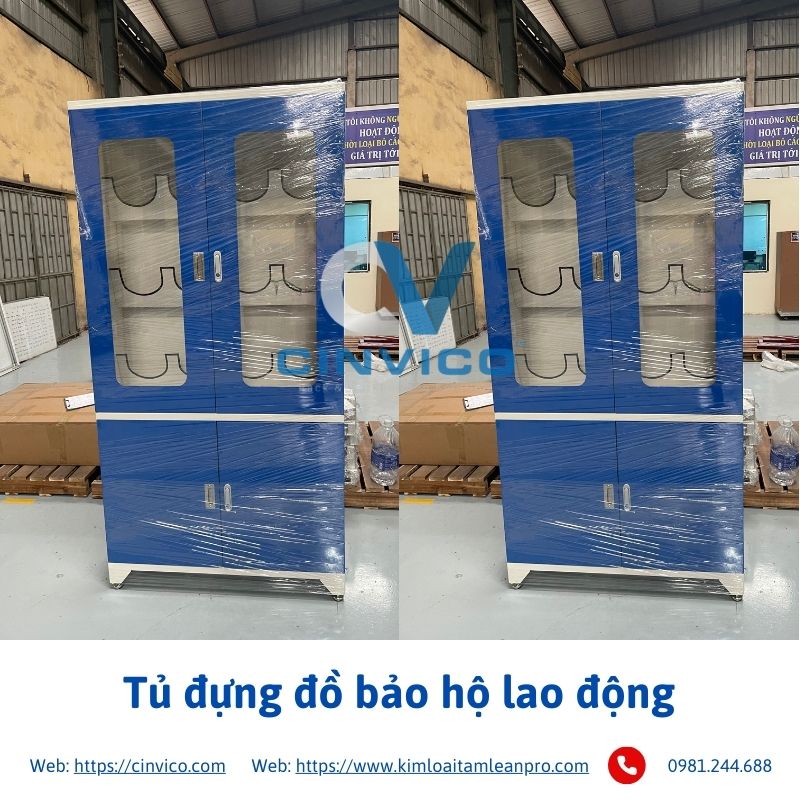 Hình ảnh thực tế tủ đựng đồ bảo hộ Cinvico 