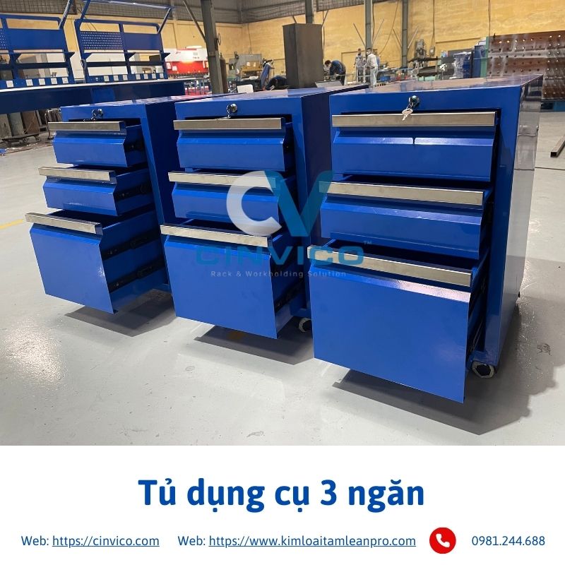 Hình ảnh thực tế sản phẩm tủ dụng cụ 3 ngăn tại Cinvico 