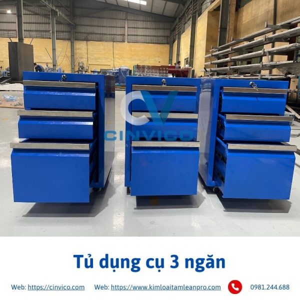 Hình ảnh thực tế sản phẩm tủ dụng cụ 3 ngăn tại Cinvico 