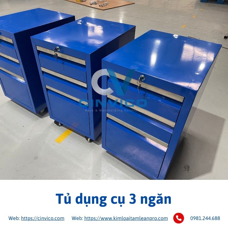 Hình ảnh thực tế sản phẩm tủ dụng cụ 3 ngăn tại Cinvico 