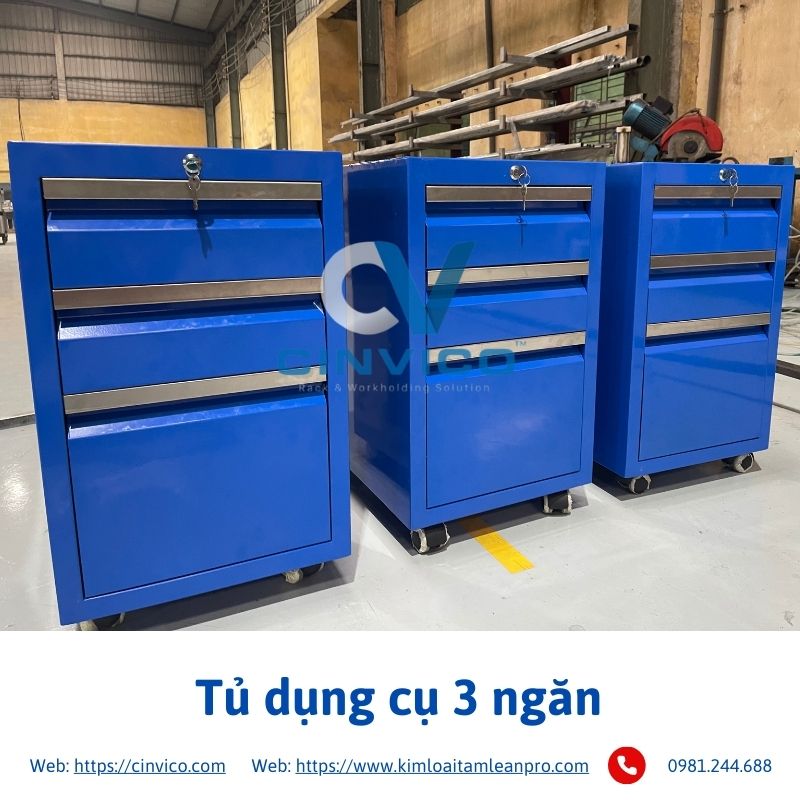 Hình ảnh thực tế sản phẩm tủ dụng cụ 3 ngăn tại Cinvico 