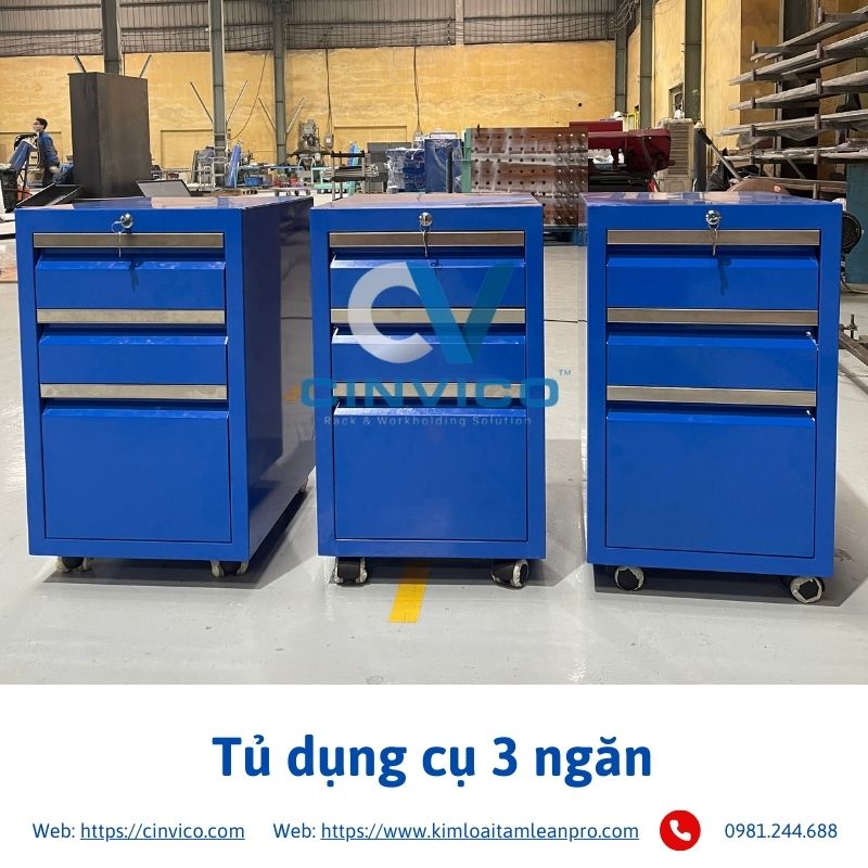 Hình ảnh thực tế sản phẩm tủ dụng cụ 3 ngăn tại Cinvico 