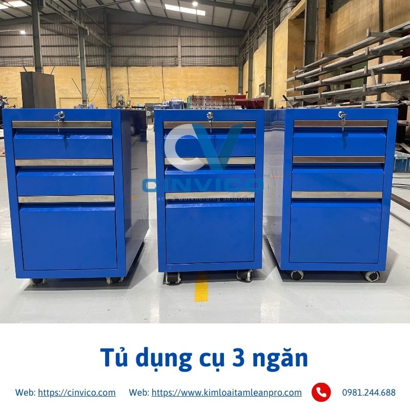 Hình ảnh thực tế sản phẩm tủ dụng cụ 3 ngăn tại Cinvico 