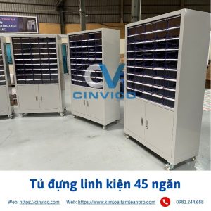 Hình ảnh thực tế sản phẩm tủ đựng linh kiện 45 ngăn tại Cinvico