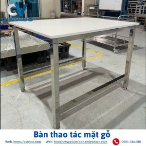 Bàn thao tác mặt gỗ