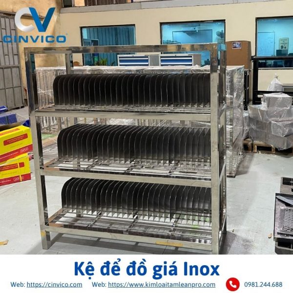 Kệ để đồ giá Inox góc đằng sau