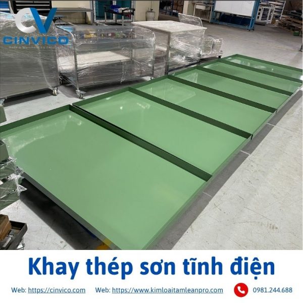 Khay thép sơn tĩnh điện Cinvico