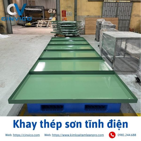 Khay thép sơn tĩnh điện