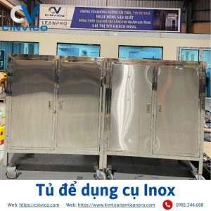 Tủ để dụng cụ Inox Cinvico góc thẳng