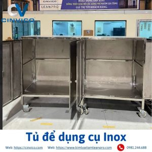 Tủ để dụng cụ Inox Cinvico bên trong