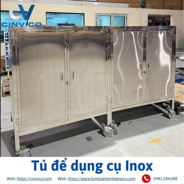 Tủ để dụng cụ Inox Cinvico mặt sau