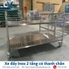 Xe đẩy Inox 2 tầng có thanh chắn Cinvico
