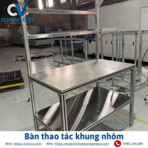 Bàn thao tác khung nhôm