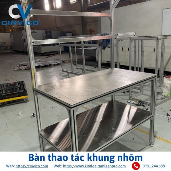 Bàn thao tác khung nhôm