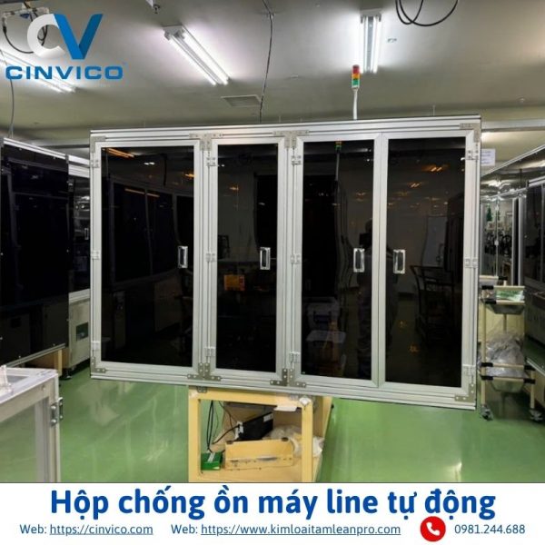 Hộp chống ồn máy line tự động