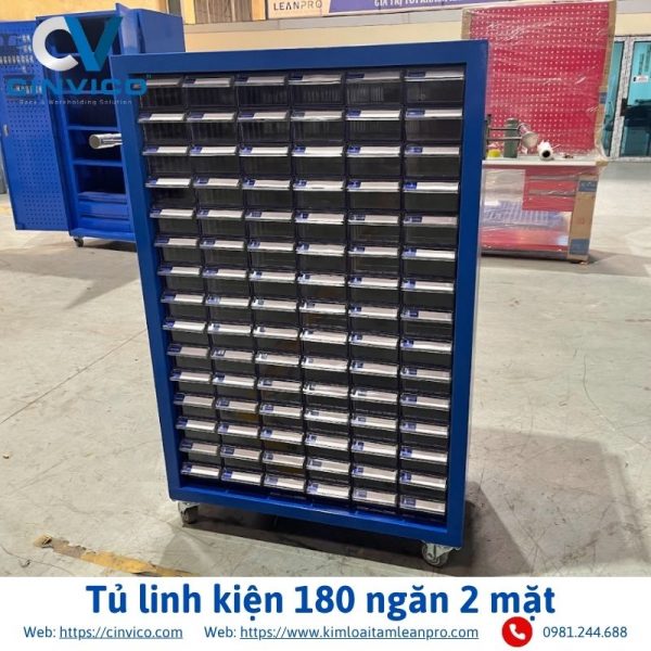 Tủ linh kiện 180 ngăn 2 mặt