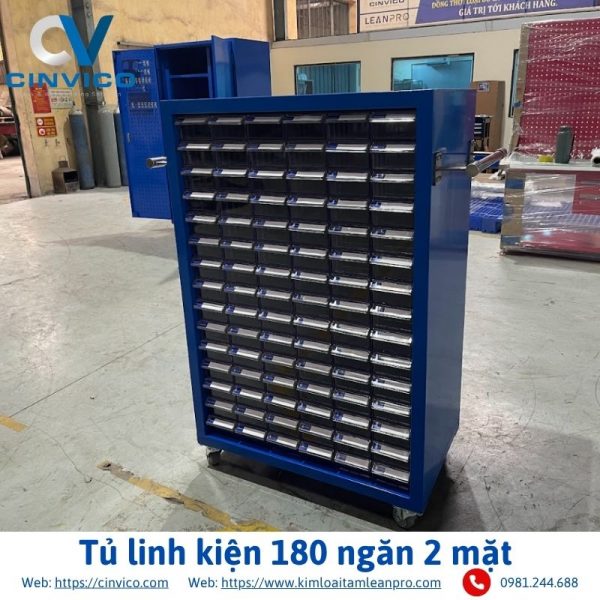 Tủ linh kiện 180 ngăn 2 mặt