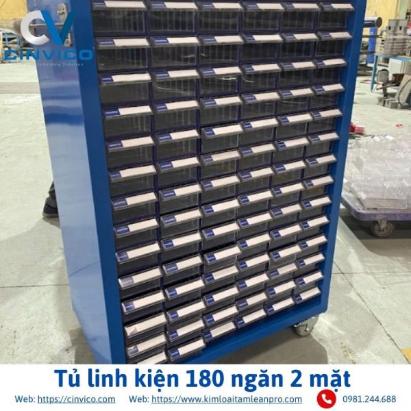 Tủ linh kiện 180 ngăn 2 mặt