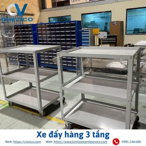 Xe đẩy hàng 3 tầng