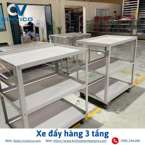 Xe đẩy hàng 3 tầng